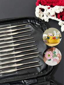 22pcs Crochet Hook Set, Iron Oxide Single Crochet Needles, Knitting Tools - Alumina Crochet Hooks In Bags - View 8