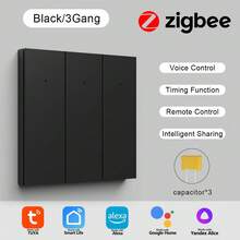 EU Standard ZigBee Smart Wall Switch - 1/2/3/4 Gang, No Neutral Wire Required, Quick Modular Installation, Tempered PC Panel, 600W Per Gang, Compatible With Alexa/Tuya/Smart Life App For Remote Control, Scheduling, Backlit Switch, Requires Gateway - Multicolor - View 13