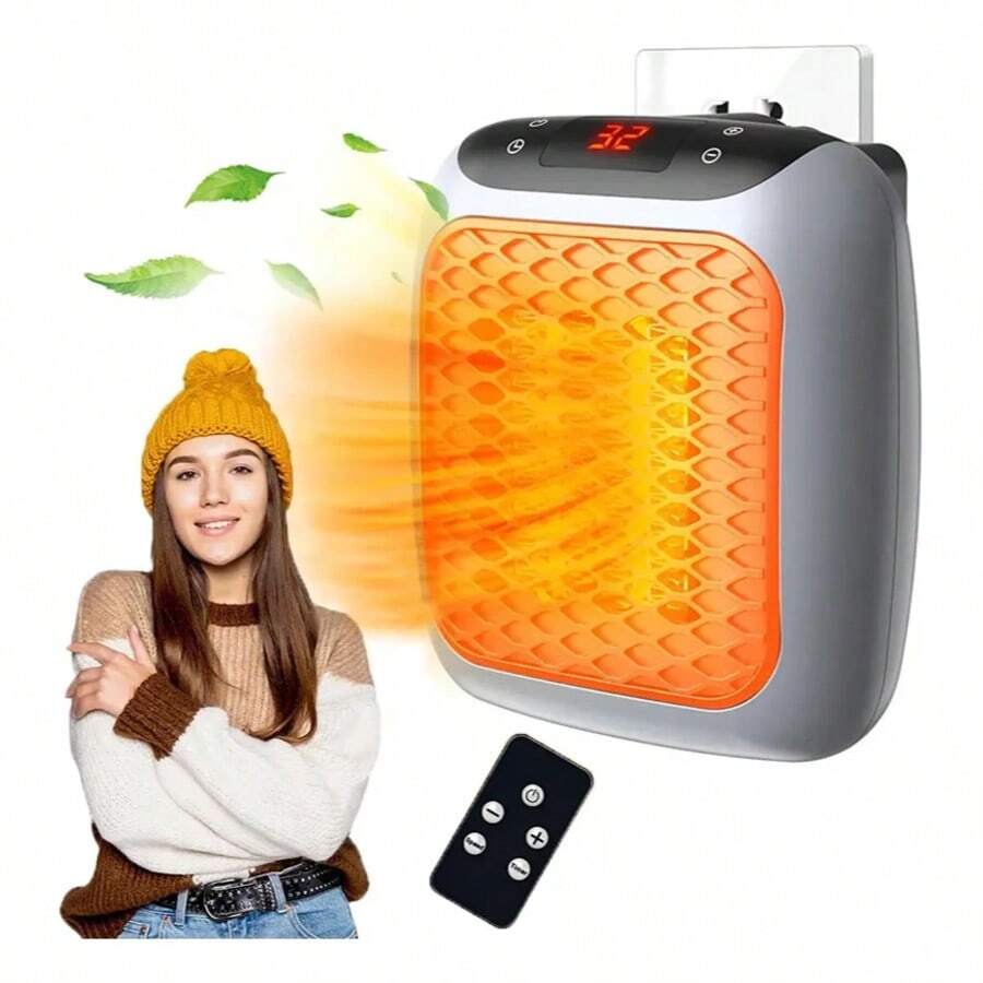This Portable Electric Heater Features A Plug, Remote Control, Timer, LED Display, Fast Heating, And Adjustable Thermostat. Ideal For Use In RVs, Homes, Offices, And Indoors, It Makes An Excellent Christmas Gift For Parents And Friends. - US A Type Plug(110-127V) - View 1