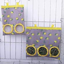 Bolsa de heno colgante con 2/3 agujeros con ganchos para conejitos, conejillos de indias, comedero para animales pequeños, bolsa dispensadora de alimentos para conejos, bolsa de alimentación para mascotas YRZS - elefante - Ver 3