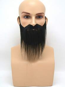 1 Set Realistic Black Lamb Chop Sideburns, Photography Party Supplies, Drama Performance Props - Black - View 3