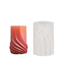 Asymmetrical Wave Cylinder DIY Handmade Fragrance Plaster Multifunctional Silicone Mold - Cylinder - View 4