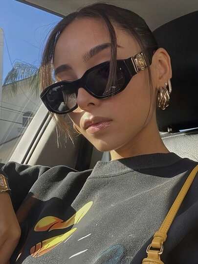 1 st polygonalbåge, moderiktiga, retro damerglasögon för vardagsbruk, lämpliga för höst/vinter, vardagsbruk, familjeutflykter, resor, strand, musikfestivaler