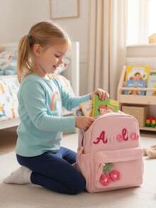 1pc Customizable Children's Backpack - Customizable Soft Felt Preschool Backpack, Baby Boy/Girl Gift - Multicolor - View 5
