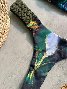 2pcs/Set New Braided Brazilian Bikini Sexy Swimwear For Women, Summer Beach Wear Vacation - Multicolor - View 5