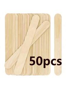 10/50/100pcs Wooden Craft Sticks - Great For Artists DIY Educational Projects And Family Entertainment, Hair Removal Wax Bar, Wooden Tongue Scraper, Wooden Stick, Ice Cream Stick - Apricot - View 7