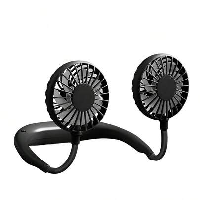 مروحة رقبة قابلة لإعادة الشحن عبر USB، تصميم مزدوج للمروحة والسماعات، مروحة محمولة يدوية للتبريد، جهاز تبريد محمول يعمل بالطاقة من USB، مناسب للسفر والمكتب والخارج، خفيف الوزن وصغير الحجم، مناسب للطقس الحار، ملحق سفر، إكسسوار موضة، ضروري للعطلات