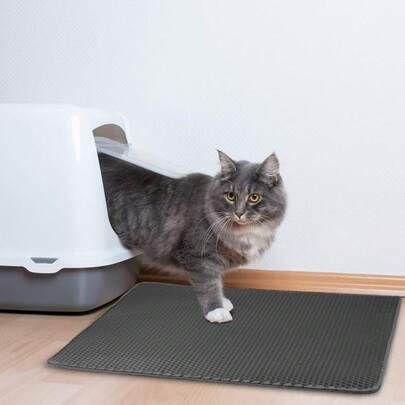 Double-Layer Waterproof Cat Litter Mat, Suitable For Small/Medium/Large Litter Boxes, Washable Cat Litter Cleaning Pad