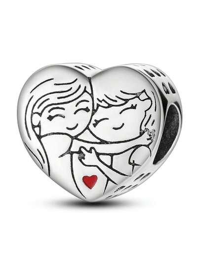 1件优雅姐妹图案心形串珠手链/项链，适合3毫米珠子，适合女性日常佩戴及派对/节日场合，精致珠宝礼品