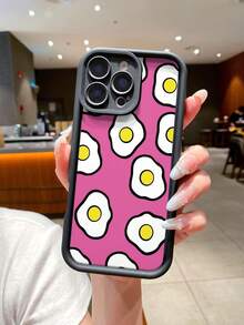 可爱煎蛋涂鸦手机壳，兼容 17 Air、16 Pro、15 Pro Max、14、13、12、11，磨砂防摔创意高端保护壳 - 高竹煎蛋 - 查看 1