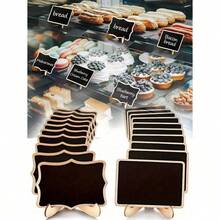 10pcs Mini Chalkboard Display Boards, Home Decor Signs, Mini Message Boards, Wooden Blackboards Suitable For Wedding, Baking Display, Hotel, Party, Dessert, Place Cards, Mother's Day, Graduation Ceremony And More Occasions - Nhiều màu - Xem 3