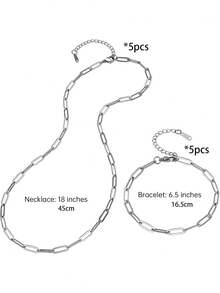 5/10件装不锈钢大容量项链/手链链，适合男女珠宝制作，4毫米回形针项链/手链 - 鏈條 - 查看 10
