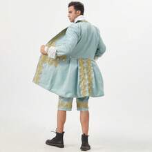 Prince Costume Set For Halloween, Vintage Medieval Costume, Cosplay Outfit - Màu xanh lam - Xem 5