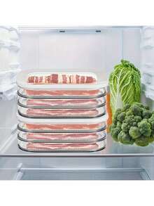 1-4 Layer Refrigerator Food Storage Containers With Lids, Stackable Lunch Meat Containers For Bacon, Cheese, Ham, Cold Cuts, Salami, Kitchen Fridge Organization, Leak-Proof Reusable Food Containers, Kitchen Storage, Outdoor, Camping, Valentine's Day Gift, New Year Gift, Kitchen Essentials - View 10