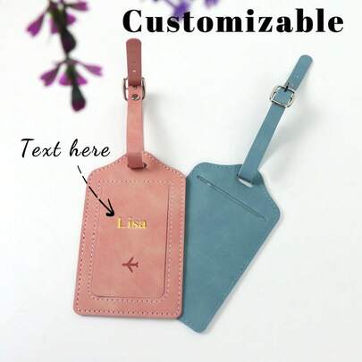 Etiqueta de nombre personalizada de piel sintética PU para letras mayúsculas o minúsculas personalizadas. Accesorio de viaje para evitar la pérdida. Etiqueta de equipaje de avión. Etiqueta de equipaje de cuero. Tarjeta de embarque.