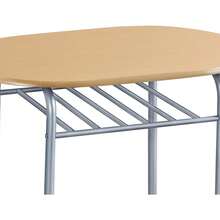 3 Piece Modern Dining Table Set, Kitchen Table And Chairs Set For 2, Breakfast Nook Table Set With Steel Legs And Storage Rack, 90x53x75.5 Cm - Natural - View 6
