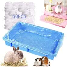 50pcs Super Large Disposable Bird Cage Mats, Dog/Cat Litter Bags, Rabbit Cage Liners, 17.8*27.5inch Plastic Litter Tray Liners, Transparent Plastic Cage Mats, Suitable For Rabbits, Hamsters, Hedgehogs, Guinea Pigs And Small Animals - View 3