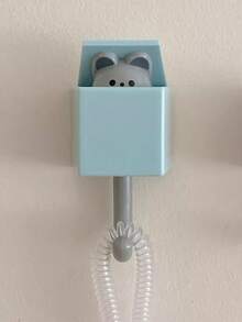 1个可爱卡通猫形粘钩，强力无损创意挂钩，高挂式挂钩，卧室可伸缩挂钩 - 彩色 - 查看 13