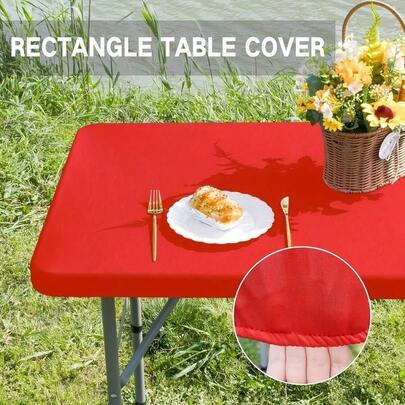 Stretchable Polyester Tablecloth - Washable, Wrinkle-Resistant Rectangular Cover For Dining & Kitchen Parties, Parties, Back-To-School Season