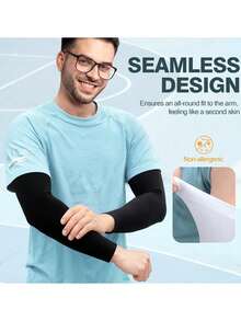 1/4 Pair Unisex UV Protection Tattoo Cover Ice Silk Arm Sleeves, Sports Cooling Sleeves - Multicolor - View 6