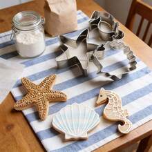 3pcs/Set Stainless Steel Seahorse, Star, Seashell Shaped Cookie Cutters, DIY Ocean Themed Molds - View 6