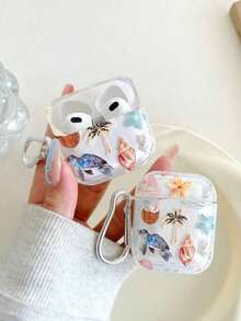 2个海龟、椰子壳耳机盒，沙滩元素透明耳机盒，附赠1个耳机盒支架，兼容耳机盒、耳机、 Pro 3、 Pro（第二代）、 3、 Pro、 1/2 - 椰島海龜透明殼+掛件 - 查看 2