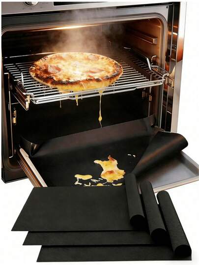 10/5/3/2/1pcs Oven Liners, Easy To Clean Oven/Stovetop Bottom Protective Mats, Heat Resistant Non-Stick Baking Mats For Home And Outdoor Grilling, Thick Durable Oven Liners, Stove Protectors, Grill Mats, Spill Liners, Oven And Microwave Mats, Kitchen Supplies, Easy Clean Oven Protectors, Suitable For Valentine's Day, New Year's Eve, DIY Desserts, Kitchen
