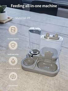 Juego de 2 en 1 de tazones de comida y agua para gatos, separación de seco y húmedo, material de plástico duradero, estación de alimentación y abastecimiento de agua para mascotas, fácil de limpiar, adecuado para diversas mascotas para complementar el agua y una alimentación saludable. - Multicolor - Ver 7