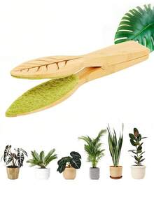 Generic Leaf Cleaning Tongs, House Plant Leaf Cleaning Tongs, Plant Leaf Lint Cleaner, Leaf-Shaped Cleaning Tongs,Cleans Both Sides Of Leaves - 1pc - View 3