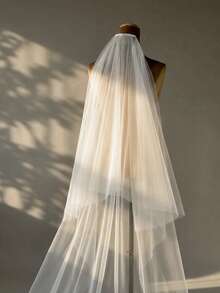 1 chiếc khăn voan cô dâu hai lớp tối giản dài 3 mét, chất liệu voan mềm mại, mỏng nhẹ, phù hợp với váy cưới nữ, đám cưới kiểu nhà thờ. - Nhiều màu - Xem 11