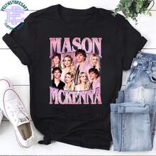 Camiseta pirata de Mason McKenna, camiseta gráfica rosa retro, regalo unisex estilo Y2K para fans de la cultura pop, camiseta de McKenna Grace, camiseta de Mason Thames - Negro - Ver 1