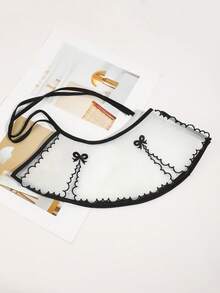 1pc Women's Minimalist Double-Layer Sequin Bow Design Collar, Versatile For Casual, Party, And Daily Wear - Multicolor - View 2