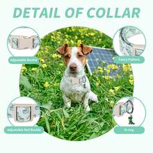 Collar ajustable para perros con estampado de dinosaurio de dibujos animados, de material de poliéster duradero, adecuado para perros pequeños, medianos y grandes - color mezclado - Ver 3