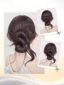Y2K Style Women's High-Temperature Fiber Bun Hairstyle - Non-Slip Hair Ties Suitable For Light Beige,Multifunctional For Daily - Multicolor - View 3