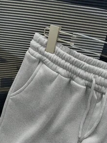 Los Angeles LA Men's Casual Sweatpants With Pocket, Flannel, Regular Fit, And Drawstring - Ljusgrå - Visa 5