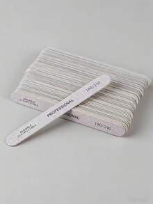 20/10/5pcs Thin Wooden Nail Files, 100/180 Grit Double-Sided Wooden Nail Sanding Papers, 180/240 Grit Double-Sided Nail Polishing Files, Professional Nail Polishing Files, Boat-Shaped Double-Sided Wooden Foot Polishing Files, Nail Buffing Blocks, Suitable For Natural Nails, Home Nail Salons, Acrylic Nails, Etc. - Grey - View 6