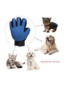 Random Pet Deshedding Massage Grooming Gloves, Pet Grooming Gloves - Gentle Deshedding Brush, Suitable Dogs And Cats - Massage Stimulates Circulation - Easy To Use And Clean - 藍色 - 查看 2