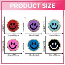 [4/9/15pcs Joyful Face Embroidered Patches] Joyful Face Chenille Embroidered Patches, Self-Adhesive Appliques For DIY Clothing And Accessories - Multicolor - View 2