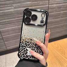 11pc New Minimalist Leopard Print Electroplated Airbag Anti-Drop/Thickened Transparent TPU Protective Case Suitable Compatible With Apple 17 Pro Max/16 Pro Max/16 Pro/16/13 Pro Max/12 Pro Max 11, 15 Pro Max, 14 Pro Max/Galaxy, SAM/Honor/Note 13 Pro/S23 Ultra/S24 Ultra/S25/A56 Protective Cover - Black - View 3