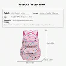 Cute Women's Fashion Student Backpack, With Adjustable Shoulder Strap, Large Capacity, Multi-Compartment, Double Zipper Closure, Lightweight, Fade-Resistant, Wet Wipe Cleanable - Suitable For School, Travel And Daily Use - Rectangle - View 5