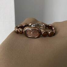 1pc CILOA Brand Minimalist Design Women Quartz Waterproof Watch, 2 Logo Styles Randomly Shipped - Màu nâu Sô-cô-la - Xem 10