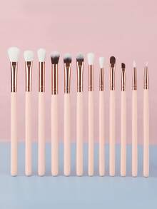 12支眼部化妆刷套装，木柄化妆刷，柔软自然，绽放眼影刷，眉刷，眼部和面部眼部精细美容工具。 - 彩色 - 查看 5