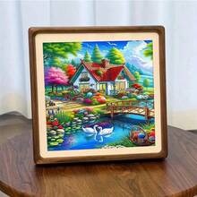 1件装DIY山间小屋风景5D钻石画套装，[30*30厘米/11.8*11.8英寸] [40*40厘米/15.7*15.7英寸]，适合成人初学者，DIY马赛克钻石画，全钻手工爱好，客厅、卧室、办公室墙面装饰，送给家人和朋友的惊喜礼物，无框 - 無框 - 查看 9