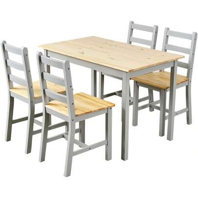 Wooden Pine Dining Table With 4 Chairs In Choice Of Colors Dining Room Furniture Set