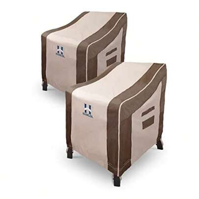 HAMLER Patio Chair Covers 420D Heavy Duty -Stop Waterproof Outdoor Chair Covers Patio Lounge Deep Seat Cover Durable and UV Patio Furniture Covers for Chairs 35" W*38" D*31" H/20 H 2 Pack
