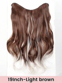 5片式合成接发片，长卷发，波浪造型，黑色、棕色、灰色、金色可选，自然逼真，增加发量，蓬松效果，适合女性使用。 - 彩色 - 查看 14