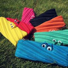 1pc Korean Style New Cute Minimalist Zipper Pencil Case, Large Capacity Student Stationery Bag - A - View 5