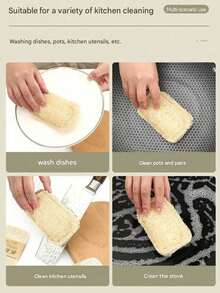 1/5pcs Natural Sea Sponge Bath Brush - Gentle Exfoliating Bath Sponge, Unisex, Suitable For Daily Use Or Kitchen Cleaning - A - View 6