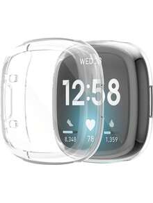 1 pieza Funda de reloj inteligente de TPU suave con cobertura total para Sense 2/Versa 4, de moda y cómoda, anti-caída, 2 en 1 con carcasa chapada y protector de pantalla, accesorios de funda de reloj inteligente a prueba de golpes y protectora - Fitbit Sense 2/Versa 4 - Ver 17