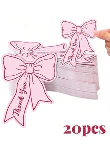 20/50/100 chiếc thiệp cảm ơn mini màu hồng có nơ - Thiệp trắng tự làm dành cho doanh nghiệp, nhà hàng, kỷ niệm, tốt nghiệp, sinh nhật, đám cưới, lễ rửa tội, Lễ Tạ ơn, Ngày Nhà giáo và các dịp khác để bày tỏ lòng biết ơn đến khách hàng, bạn bè và gia đình. - nhiều màu - Xem 13
